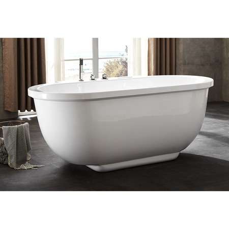 EAGO EAGO AM128ETL 6 ft Acrylic White Whirlpool Bathtub w Fixtures AM128ETL
